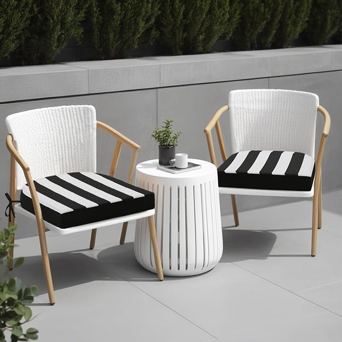 idee-home Outdoor Chair Cushions Set of 2, Thick 19" x 19" x 3" Patio Chair - Image 5
