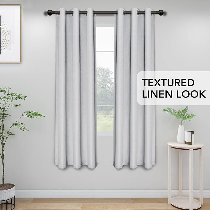 Easy-Going Linen Look Blackout Curtain Grommet Window Curtain Drapes - Image 2