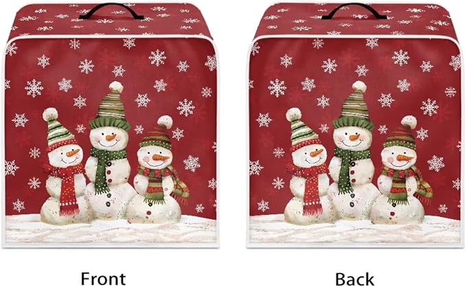 Christmas Coffee Maker Cover, Cute Snowman Coffee Dust Cover, Xmas Mixer - Image 2