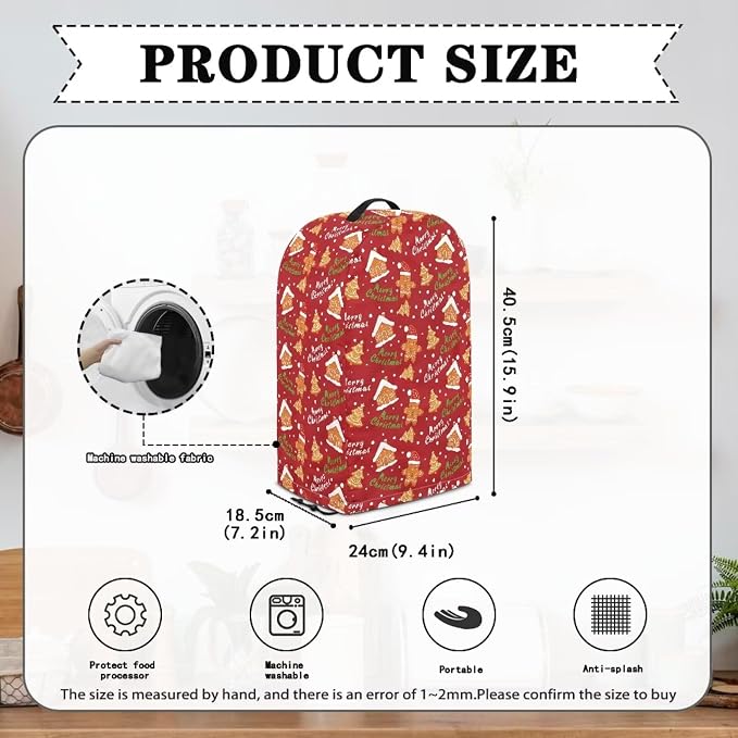 Christmas Gingerbread Blender Dust Cover Kitchen Appliance Oil-Proof Food - Image 5