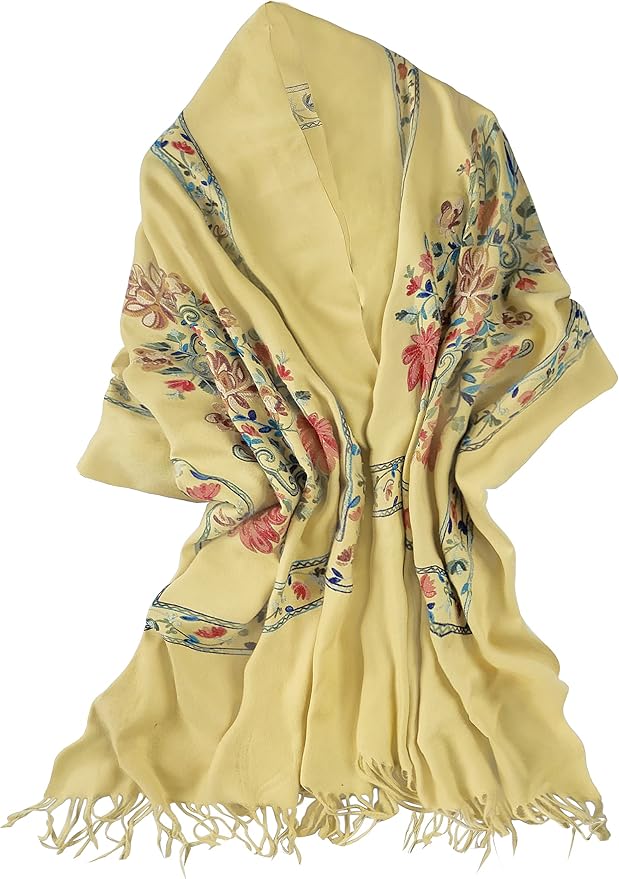 Urban CoCo Women's Embroidered Tassel Long Shawl Oversize Scarf Wraps - Image 2