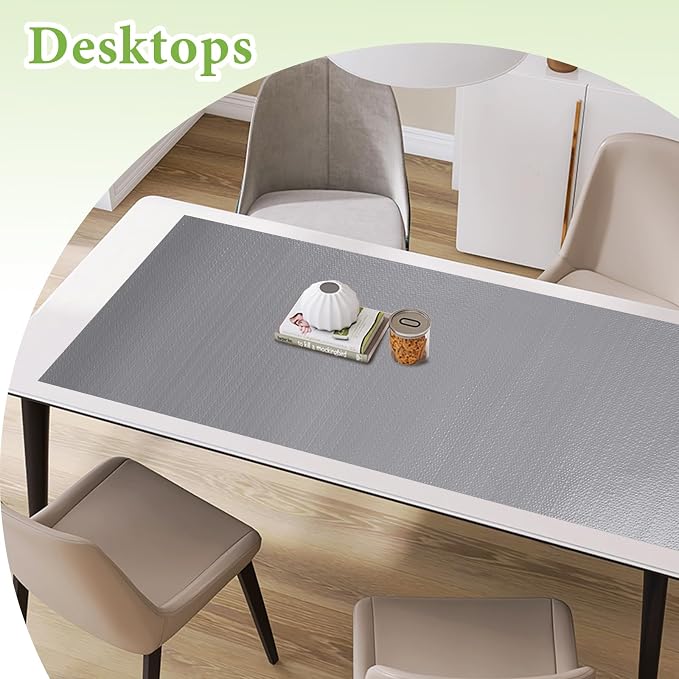 Shelf Liners for Kitchen Cabinets 12in x 20FT Non Adhesive Drawer Liner Grey - Image 8