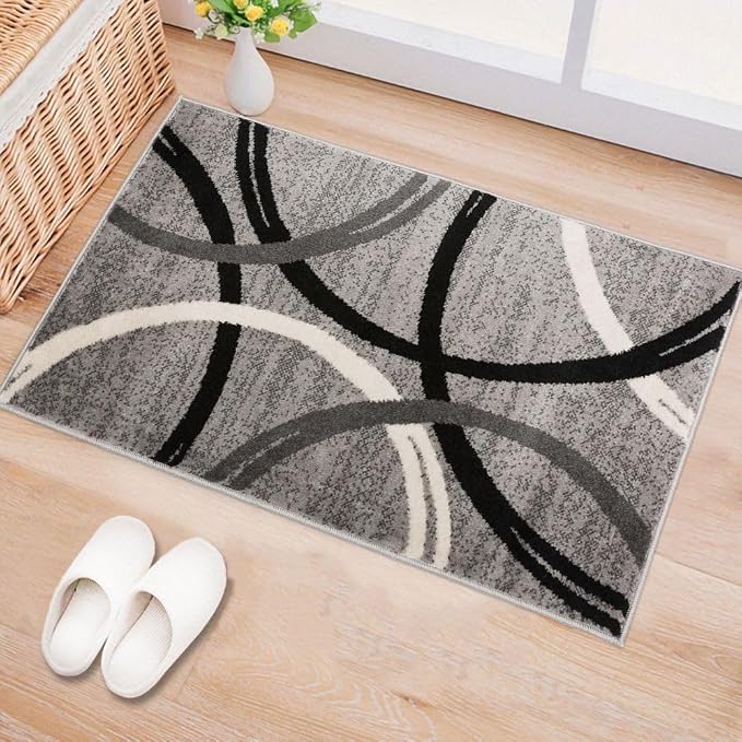 Rugshop Wavy Circles Design Accent Rug, Carpet - Image 8