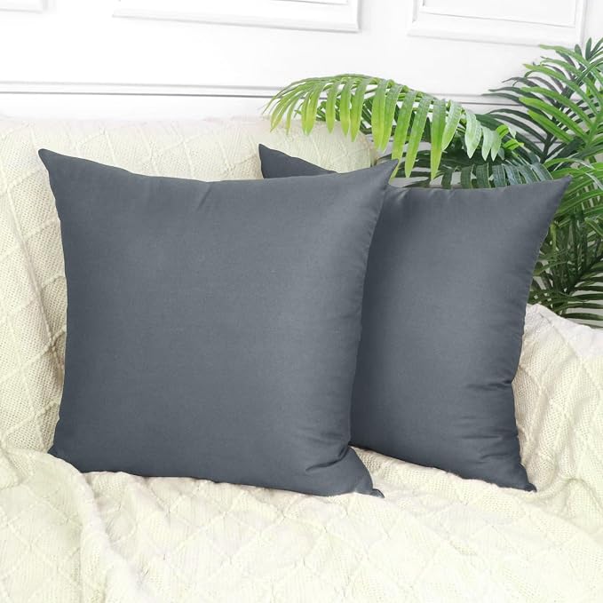 4-Pack 100% Cotton Comfortable Solid Decorative Throw Pillow Case Square - Image 2