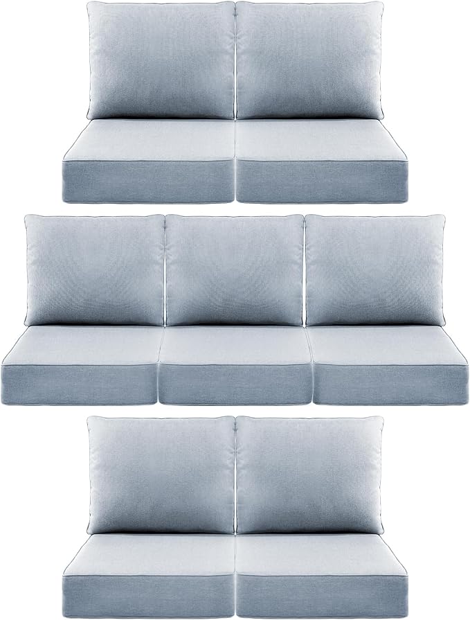 Luxury 6" Outdoor Cushions for Patio Furniture, Fade Resistant Couch Chair by Pugire