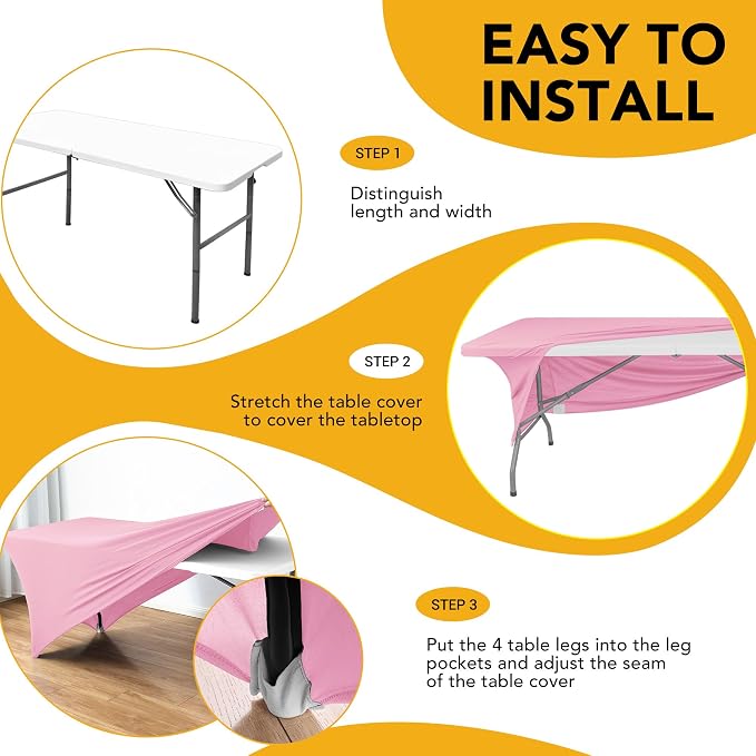 8-Pack Premium Pink Spandex Tablecloths - Image 8