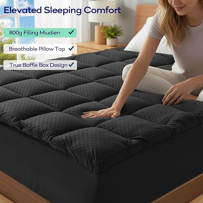 OLANLY Dual-Layer 4 Inch Cal King Size Memory Foam Mattress Topper - Image 4