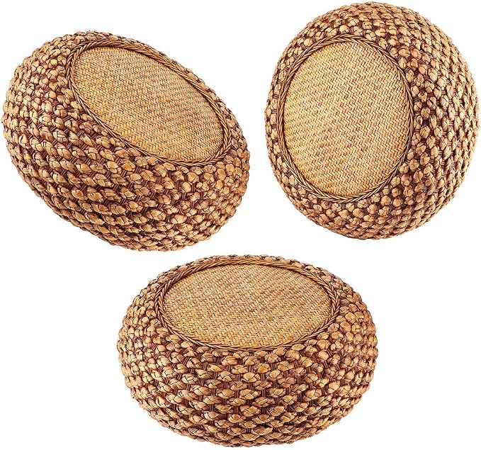 GLOGLOW Japanese Style Round Floor Cushion, Hand Woven Material - Image 3