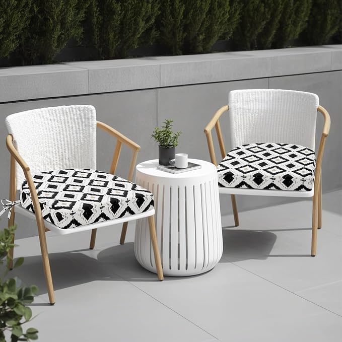 idee-home Outdoor Chair Cushions Set of 4, Thick 17" x 17" x 3" Outdoor Seat - Image 6