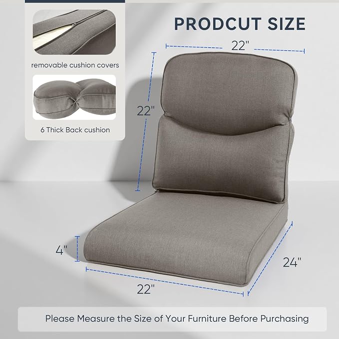 Outdoor Rattan Chair Cushions 2 Packs - Image 8