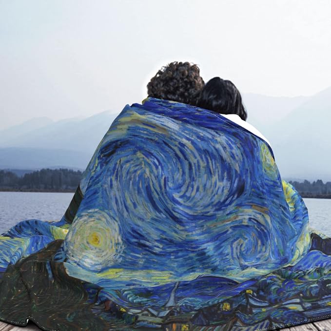 Starry Night Soft Blanket All Season Fuzzy Throw Warm Lightweight Blanket - Image 3