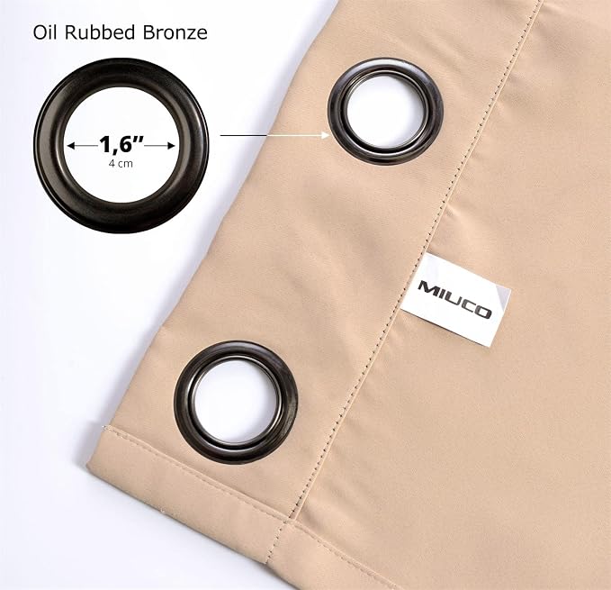 MIUCO Room Darkening Soild Grommet Blackout Curtains Panels - Image 7