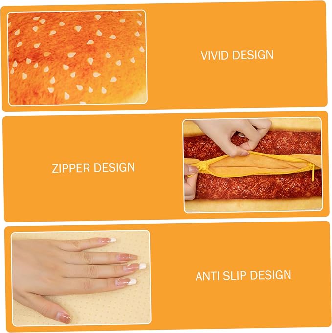 Round Chair Cushions 16x16x12 Inch Cute 3D Simulation Cheeseburger Comfortable - Image 5