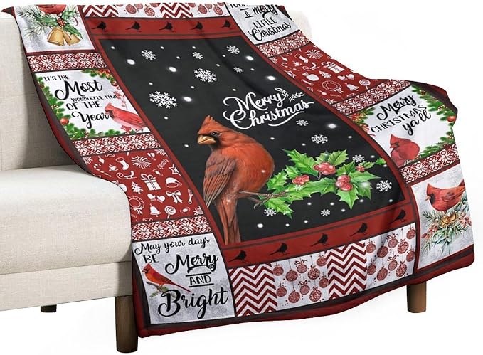 Cardinal Christmas Throw Blanket - Image 4