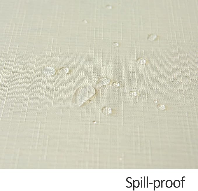 maxmill Round Linen Looking Textured Tablecloth Spill-Proof Wrinkle Free Soft - Image 6