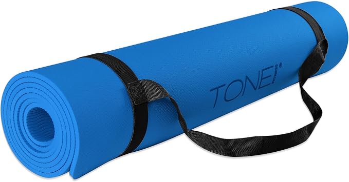 TONE Fitness Yoga Mat 1/4" Thick Non Slip Exercise & Pilates Mat - Image 2