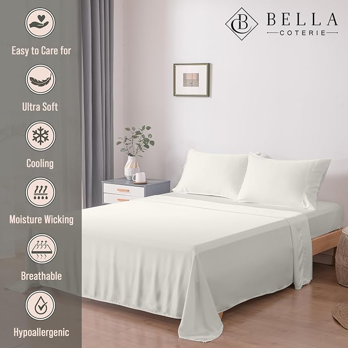 Bella Coterie Luxury Bamboo Viscose Twin Size Sheet Set | 100% Organically - Image 2
