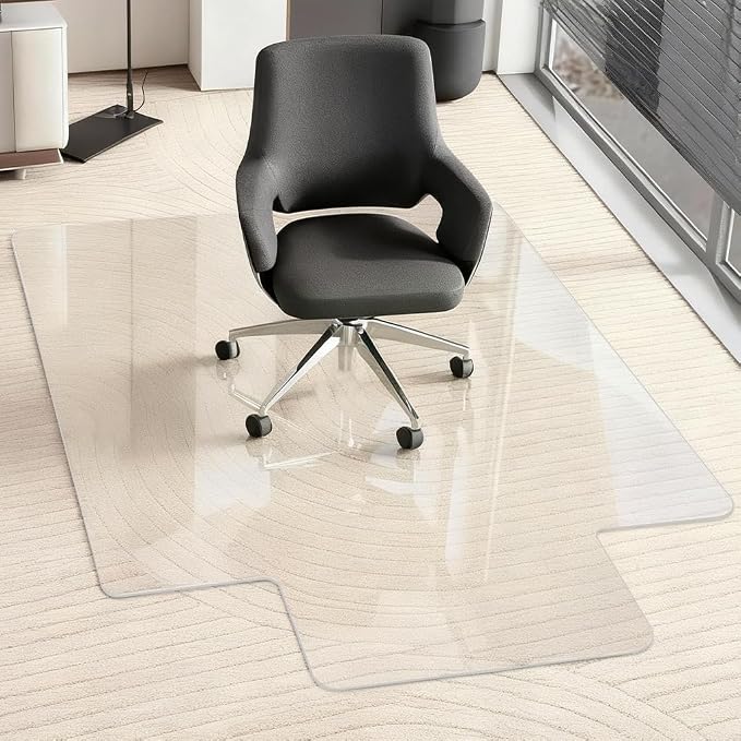 Tempered Glass Chair Mat with Lip, by Unknown