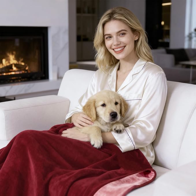 QiyI Waterproof Blanket for Bed Queen Size, Reversible Washable Pet-Friendly - Image 2