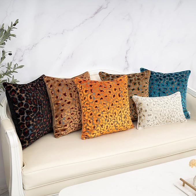 Alerfa Black Floral Throw Pillow Cover 20 x 20 Inch Cut Velvet Sqaure Luxury - Image 7