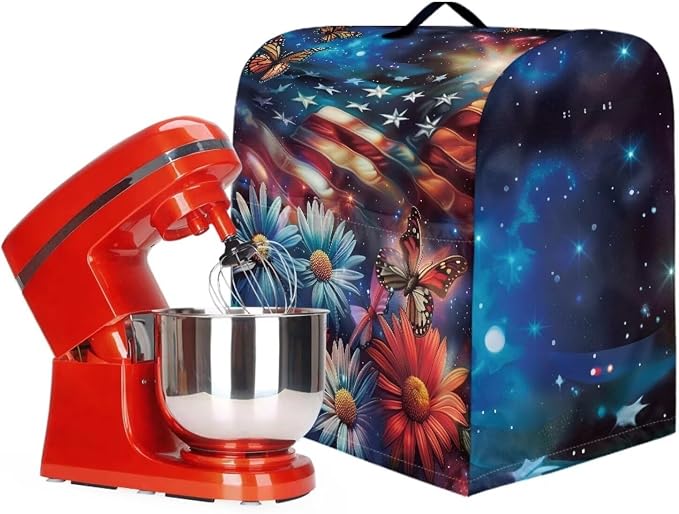 American Flag Daisy Butterfly Mixer Cover Protector, Dust Covers - Image 3