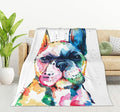 HGOD DESIGNS Watercolor French Bulldog Fleece Throw Blanket Ultra Soft Cozy by HGOD+DESIGNS