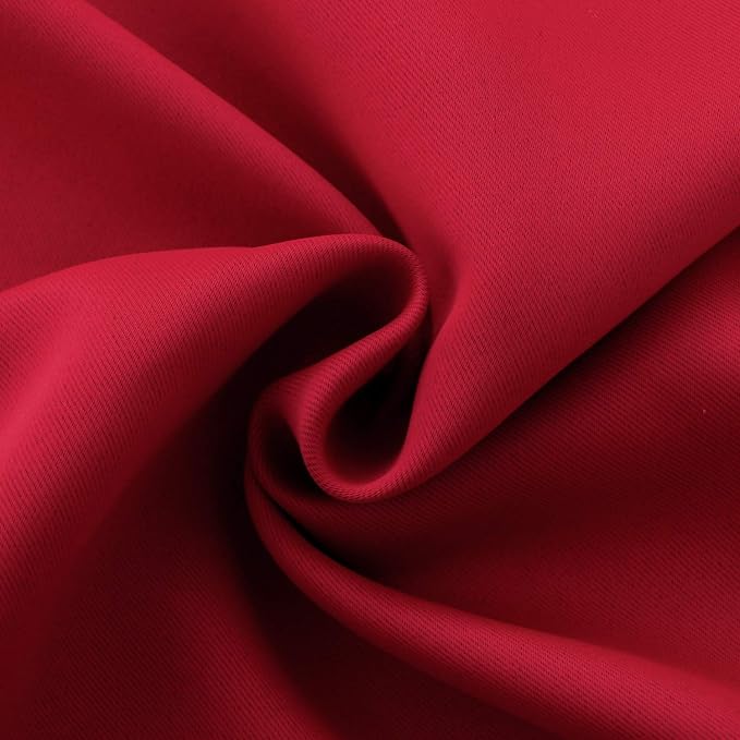 BGment Red Blackout Kitchen Curtains 40 Inch Length - Image 6