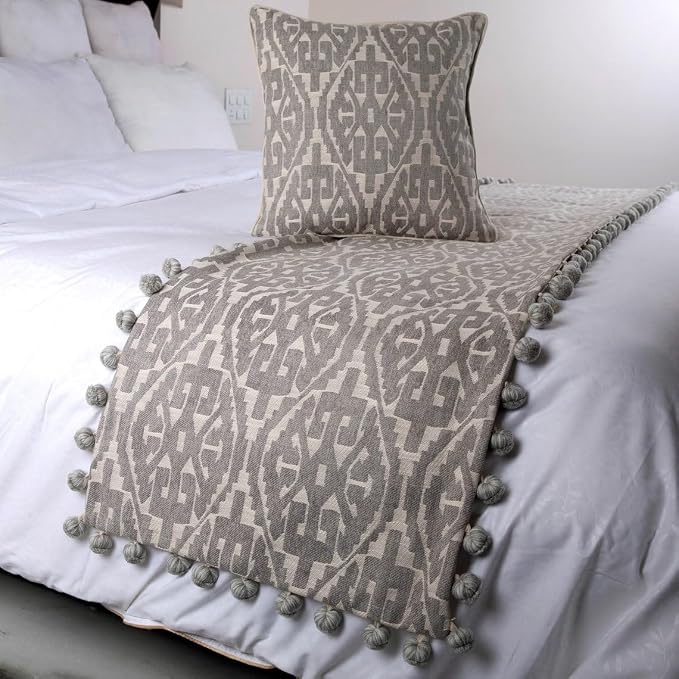 The HomeCentric Grey Bed Runner Without Pillow Cover, Twin Size 53"x18" - Image 4