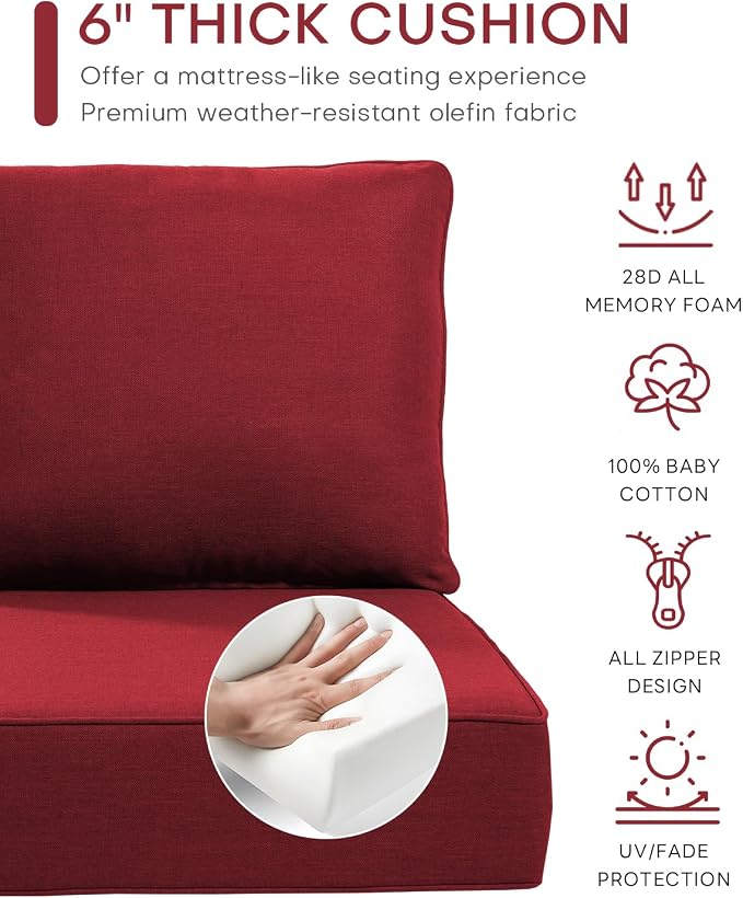 Luxury 24x24x6 Inch Outdoor Cushions - Image 5