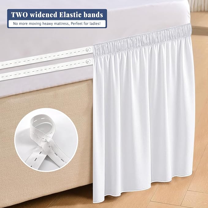 Dorm Bed Skirt Twin XL 30 Inch Drop, 100% Microfiber Extra Long College Dust - Image 5