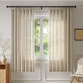 Anmao Natural Linen Curtains for Living Room 72 Inch Length 2 Panels Set by Anmao