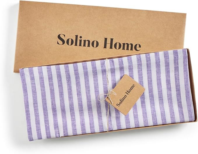 Solino Home Striped Linen Table Runner 90 Inches Long - Image 6