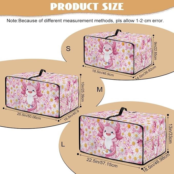 Cute Axolotl Daisy Print Microwave Oven Cover Dust-Proof Microwave Oven Cloth - Image 7