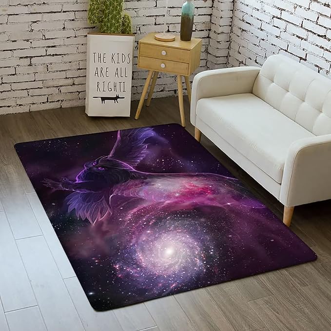 Outer Space Galaxy Area Rug for Boys Room 5x8 ft Soft Non-Slip Solar System 3D by Home