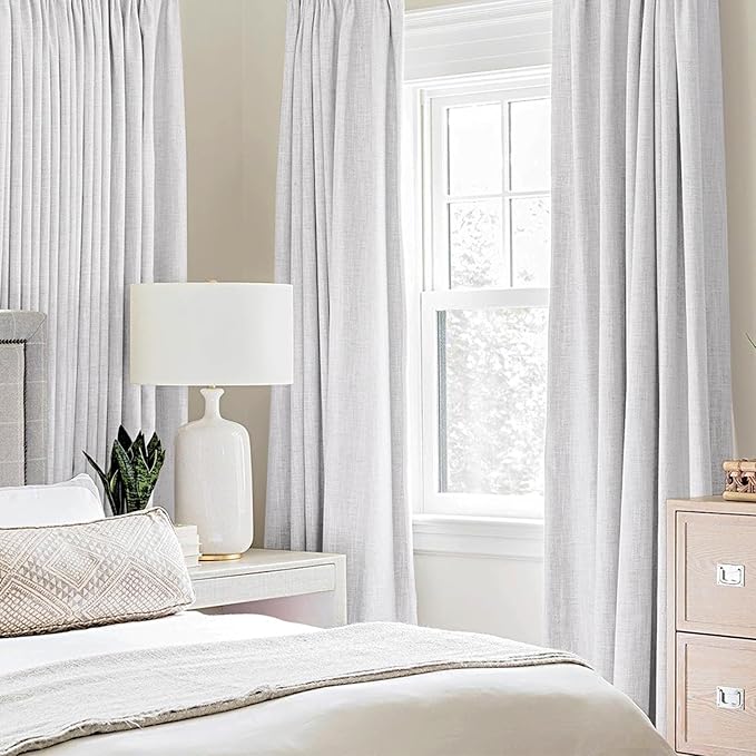 MIULEE Linen Blackout Curtains for Bedroom Solid 100% Blackout Thermal - Image 2