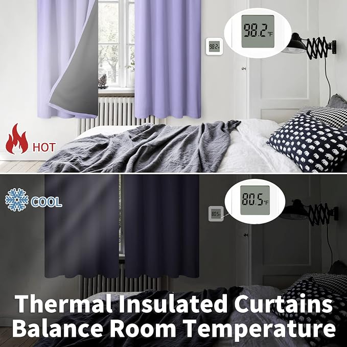 BGment Purple 100% Blackout Curtains - Image 4
