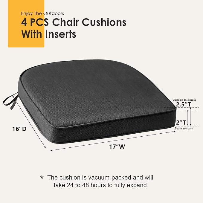 Outdoor Sunbrella Round Corner Seat Cushion, Non Slip Seat Cushion Pads - Image 6