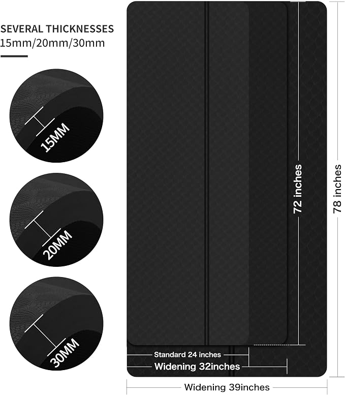 nuveti Large Exercise Mat - 15mm/20mm/30mm Thick Yoga Mat | Workout Mat - Image 3