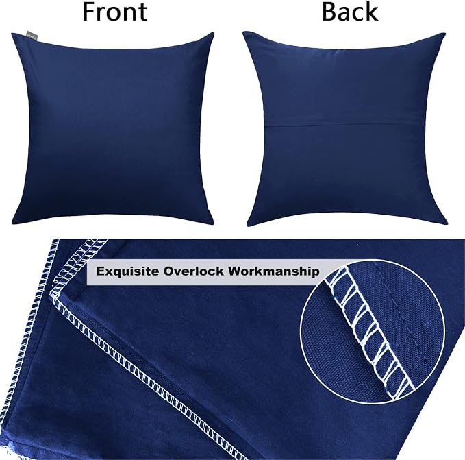 Thmyo 4-Pack 100% Cotton Comfortable Solid Decorative Throw Pillow Case Square - Image 6