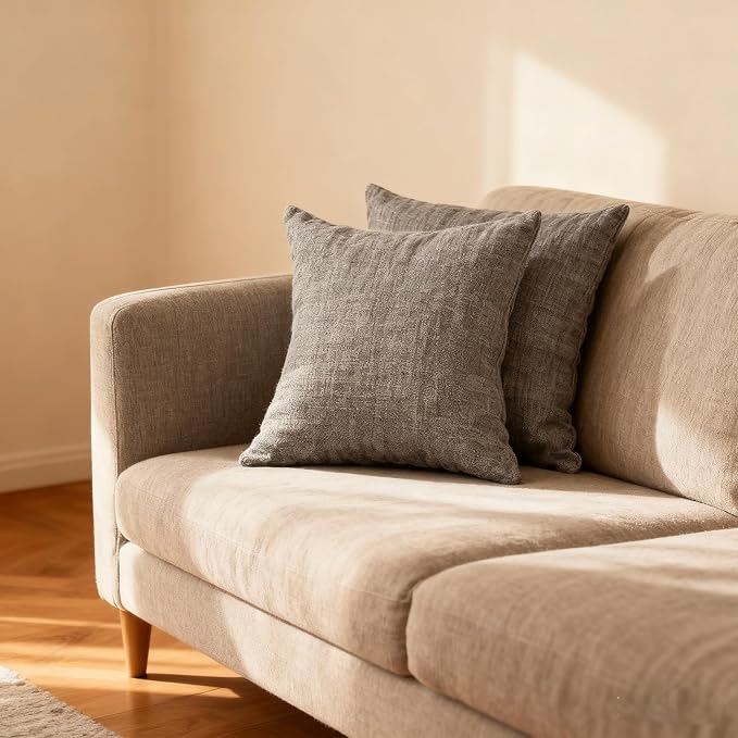 Throw Couch Pillow with Insert 18x18 Inches Set of 2 Square, Cute Modern Home - Image 2
