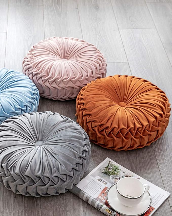 HLOVME Throw Pillow for Couch Decorative 3D Pumpkin Round Velvet Cushion for - Image 5