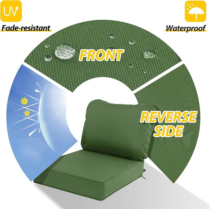 AAAAAcessories Outdoor Deep Seat Cushions, Waterproof, Fade-Resistant Patio - Image 3