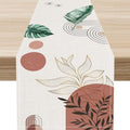 Mid-Century Boho Leaves Table Runner by Unknown