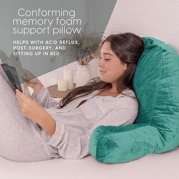 Milliard Reading Pillow with Arms, Shredded Memory Foam Back Pillow - Image 4