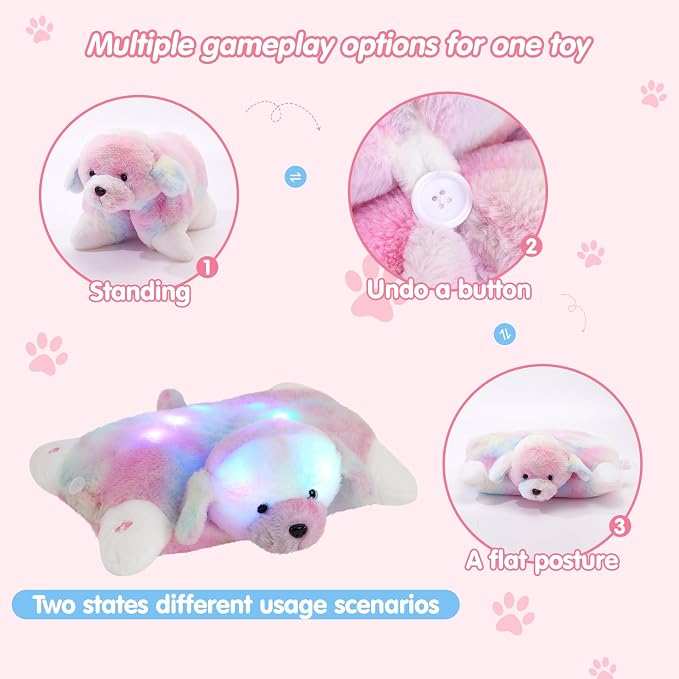 Glow Guards 14" Light Up Musical Rainbow Dog Stuffed Animal Sofa Decors - Image 3