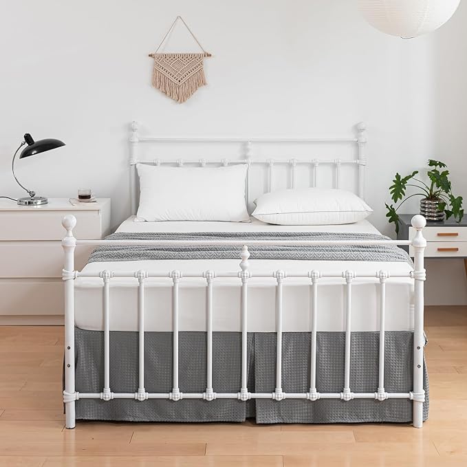 Queen Bed Skirt, Pleated Waffle Weave Bed Skirt - Image 5