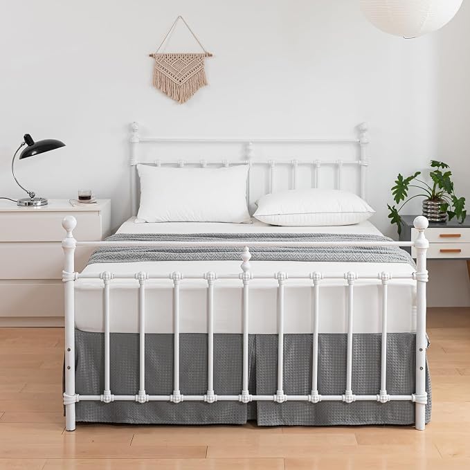 Queen Bed Skirt, Pleated Waffle Weave Bed Skirt - Image 5