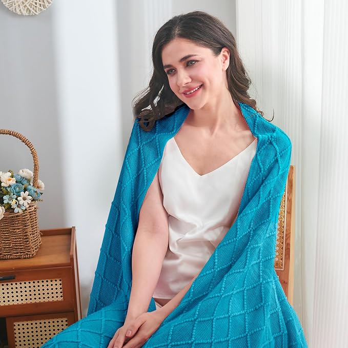 inhand Teal Throw Blanket for Couch and Bed, Soft Living Room Home Decor - Image 2
