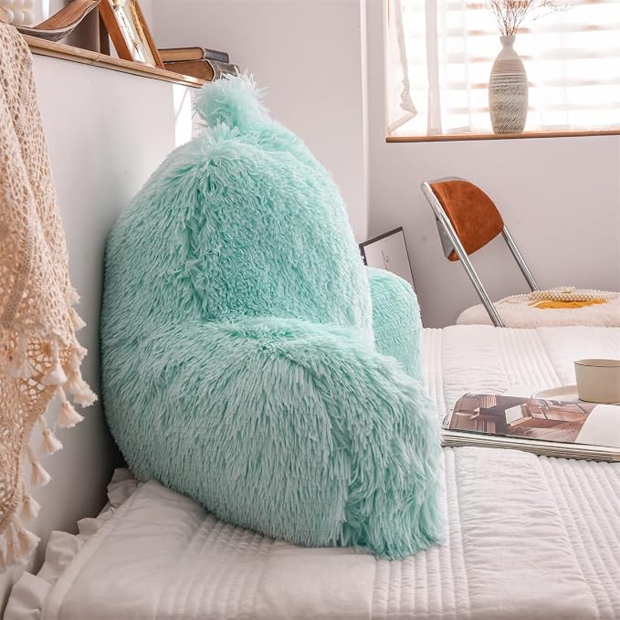 Holawakaka Standard Faux Fur Bed Rest Pillow - Image 3