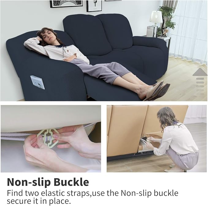 Easy-Going 8 Pieces Recliner Sofa Stretch Sofa Slipcover Sofa Cover Furniture - Image 3